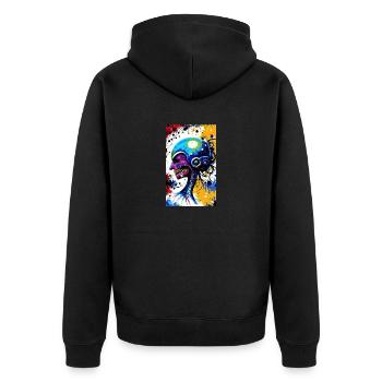 Extraterrestre | OVNI | Vaisseau spatial | PAU | étranger - Veste à capuche bio Premium Unisexe - noir - Dos - Nico (187cm)