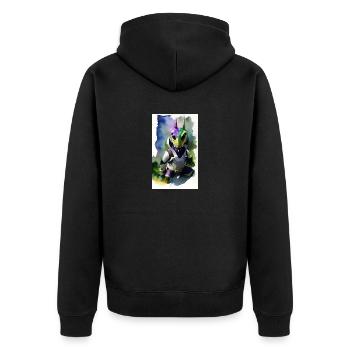 Alien | UFO | Spaceship | UAP | alien - Unisex Premium Organic Zip Hoodie - black - Back - Nico (187cm)