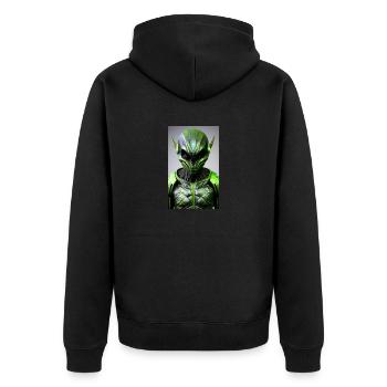 Alien | UFO | Spaceship | UAP | alien - Unisex Premium Organic Zip Hoodie - black - Back - Nico (187cm)
