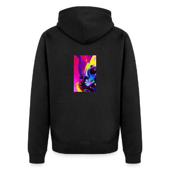 Alien | UFO | Spaceship | UAP | alien - Unisex Premium Organic Zip Hoodie - black - Back - Nico (187cm)
