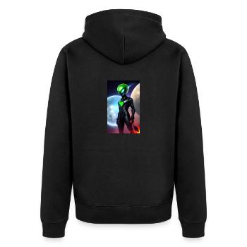 Extraterrestre | OVNI | Vaisseau spatial | PAU | étranger - Veste à capuche bio Premium Unisexe - noir - Dos - Nico (187cm)