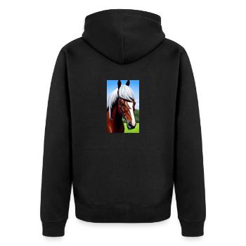 Cheval | Équitation | Animal | Monture | Coloré - Veste à capuche bio Premium Unisexe - noir - Dos - Nico (187cm)