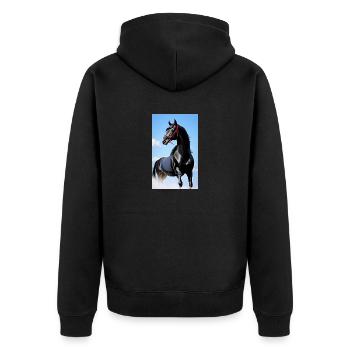 Cheval | Équitation | Animal | Monture | Coloré - Veste à capuche bio Premium Unisexe - noir - Dos - Nico (187cm)