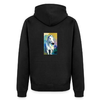 Cheval | Équitation | Animal | Monture | Coloré - Veste à capuche bio Premium Unisexe - noir - Dos - Nico (187cm)