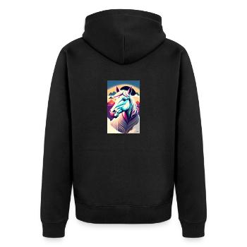 Cheval | Équitation | Animal | Monture | Coloré - Veste à capuche bio Premium Unisexe - noir - Dos - Nico (187cm)