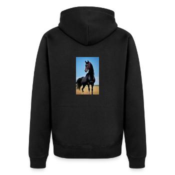 Cheval | Équitation | Animal | Monture | Coloré - Veste à capuche bio Premium Unisexe - noir - Dos - Nico (187cm)
