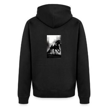 Cheval | Équitation | Animal | Monture | Coloré - Veste à capuche bio Premium Unisexe - noir - Dos - Nico (187cm)