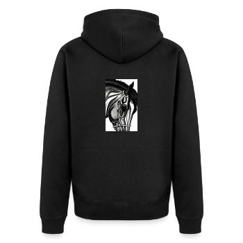 Cheval | Équitation | Animal | Monture | Coloré - Veste à capuche bio Premium Unisexe - noir - Dos - Nico (187cm)