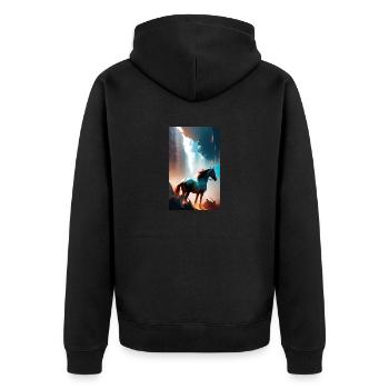 Cheval | Équitation | Animal | Monture | Coloré - Veste à capuche bio Premium Unisexe - noir - Dos - Nico (187cm)