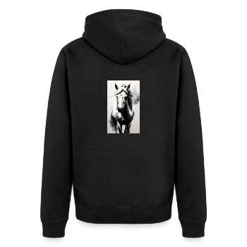 Cheval | Équitation | Animal | Monture | Coloré - Veste à capuche bio Premium Unisexe - noir - Dos - Nico (187cm)