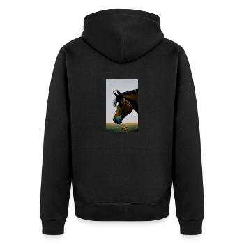Cheval | Équitation | Animal | Monture | Coloré - Veste à capuche bio Premium Unisexe - noir - Dos - Nico (187cm)