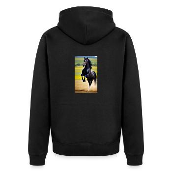 Cheval | Équitation | Animal | Monture | Coloré - Veste à capuche bio Premium Unisexe - noir - Dos - Nico (187cm)