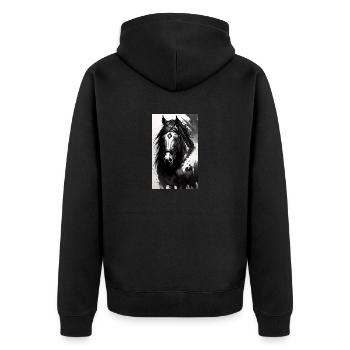 Cheval | Équitation | Animal | Monture | Coloré - Veste à capuche bio Premium Unisexe - noir - Dos - Nico (187cm)