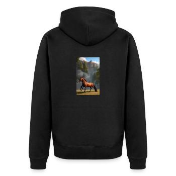 Cheval | Équitation | Animal | Monture | Coloré - Veste à capuche bio Premium Unisexe - noir - Dos - Nico (187cm)