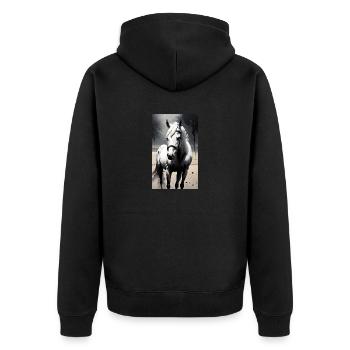 Cheval | Équitation | Animal | Monture | Coloré - Veste à capuche bio Premium Unisexe - noir - Dos - Nico (187cm)
