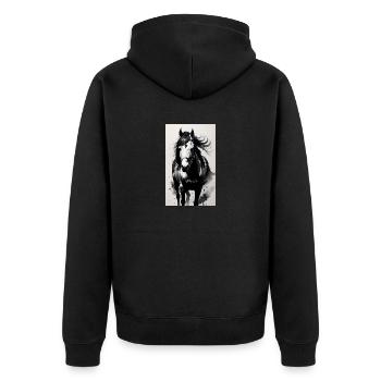 Cheval | Équitation | Animal | Monture | Coloré - Veste à capuche bio Premium Unisexe - noir - Dos - Nico (187cm)