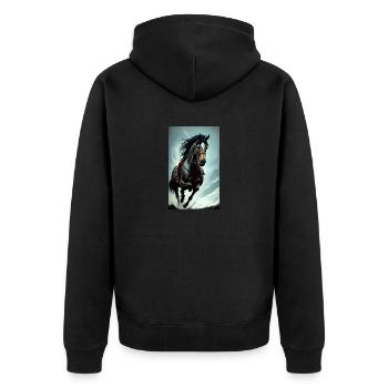 Cheval | Équitation | Animal | Monture | Coloré - Veste à capuche bio Premium Unisexe - noir - Dos - Nico (187cm)