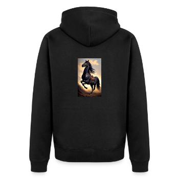 Cheval | Équitation | Animal | Monture | Coloré - Veste à capuche bio Premium Unisexe - noir - Dos - Nico (187cm)