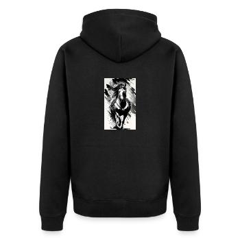 Cheval | Équitation | Animal | Monture | Coloré - Veste à capuche bio Premium Unisexe - noir - Dos - Nico (187cm)