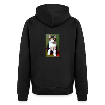 Cat | Pet | Cat Fan | cute | Kitten - Unisex Premium Organic Zip Hoodie - black - Back - Nico (187cm)