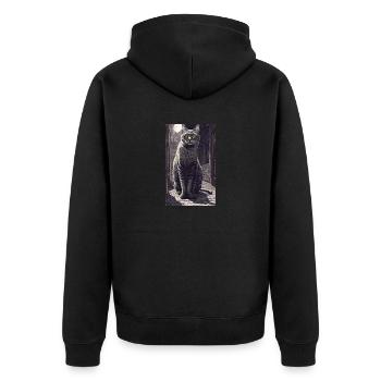 Cat | Pet | Cat Fan | cute | Kitten - Unisex Premium Organic Zip Hoodie - black - Back - Nico (187cm)
