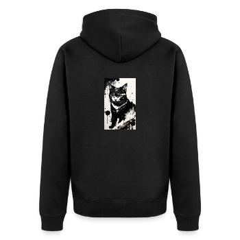 Cat | Pet | Cat Fan | cute | Kitten - Unisex Premium Organic Zip Hoodie - black - Back - Nico (187cm)