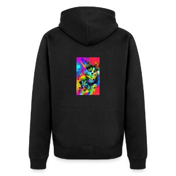 Cat | Pet | Cat Fan | cute | Kitten - Unisex Premium Organic Zip Hoodie - black - Back - Nico (187cm)