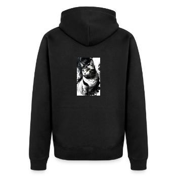 Cat | Pet | Cat Fan | cute | Kitten - Unisex Premium Organic Zip Hoodie - black - Back - Nico (187cm)