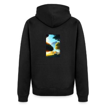 Chat | Animal de compagnie | Fan de chat | mignon | Chaton - Veste à capuche bio Premium Unisexe - noir - Dos - Nico (187cm)