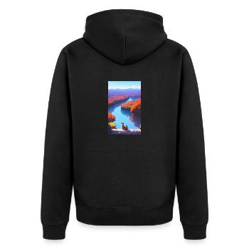 Cat | Pet | Cat Fan | Anime | Kitten - Unisex Premium Organic Zip Hoodie - black - Back - Nico (187cm)