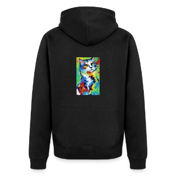 Chat | Animal de compagnie | Fan de chat | mignon | Chaton - Veste à capuche bio Premium Unisexe - noir - Dos - Nico (187cm)