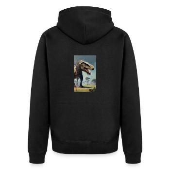 Dinosaures | T-Rex | Tyrannosaure - Veste à capuche bio Premium Unisexe - noir - Dos - Nico (187cm)