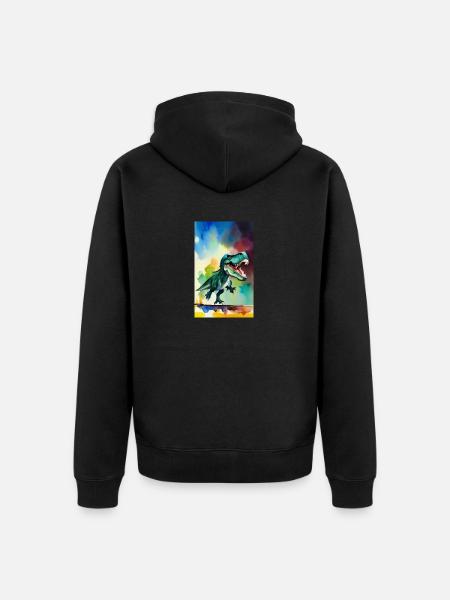Dinosaurs | T-Rex | Tyrannosaurus - Unisex Premium Organic Zip Hoodie - black