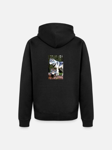 Wolf | Predator | Dog | Mystical - Unisex Premium Organic Zip Hoodie - black