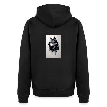 Loup | Prédateur | Chien | Mystique - Veste à capuche bio Premium Unisexe - noir - Dos - Nico (187cm)