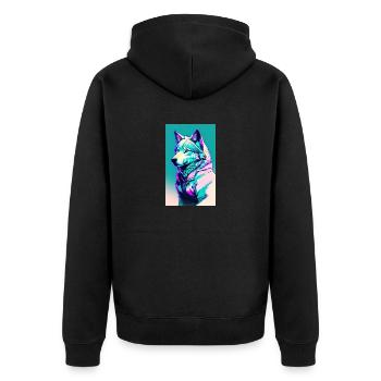 Loup | Prédateur | Chien | Mystique - Veste à capuche bio Premium Unisexe - noir - Dos - Nico (187cm)