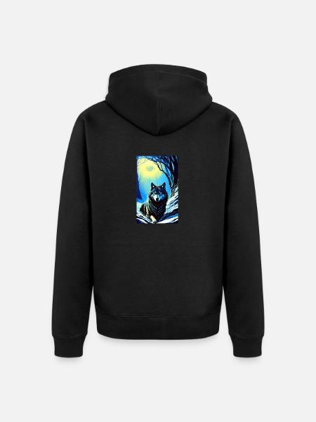 Wolf | Predator | Dog | Mystical - Unisex Premium Organic Zip Hoodie - black