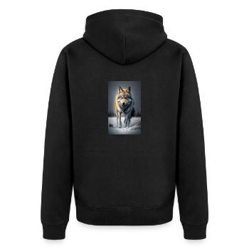 Loup | Prédateur | Chien | Mystique - Veste à capuche bio Premium Unisexe - noir - Dos - Nico (187cm)