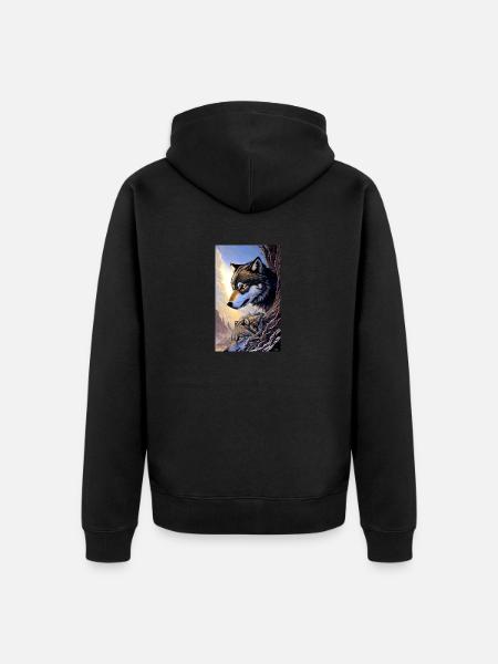 Wolf | Predator | Dog | Mystical - Unisex Premium Organic Zip Hoodie - black
