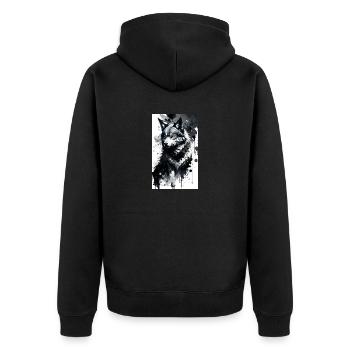 Loup | Prédateur | Chien | Mystique - Veste à capuche bio Premium Unisexe - noir - Dos - Nico (187cm)