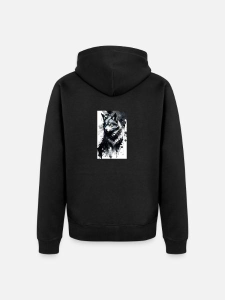 Wolf | Predator | Dog | Mystical - Unisex Premium Organic Zip Hoodie - black