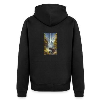 Loup | Prédateur | Chien | Mystique - Veste à capuche bio Premium Unisexe - noir - Dos - Nico (187cm)