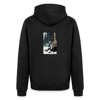 Wolf | Predator | Dog | Mystical - Unisex Premium Organic Zip Hoodie - black - Back - Nico (187cm)