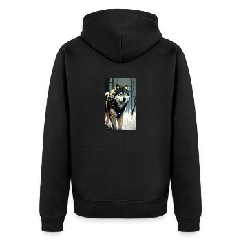 Loup | Prédateur | Chien | Mystique - Veste à capuche bio Premium Unisexe - noir - Dos - Nico (187cm)