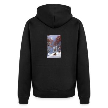 Loup | Prédateur | Chien | Mystique - Veste à capuche bio Premium Unisexe - noir - Dos - Nico (187cm)