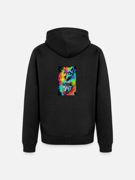 Wolf | Predator | Dog | Mystical - Unisex Premium Organic Zip Hoodie - black