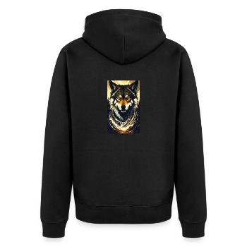 Loup | Prédateur | Chien | Mystique - Veste à capuche bio Premium Unisexe - noir - Dos - Nico (187cm)