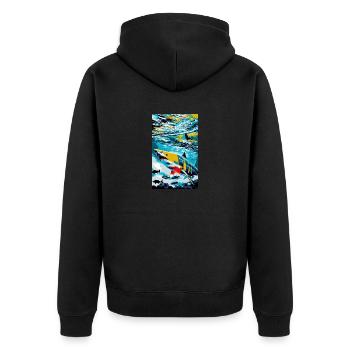 Shark | Great White Shark | Sea creature | Fish - Unisex Premium Organic Zip Hoodie - black - Back - Nico (187cm)
