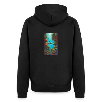 Shark | Great White Shark | Sea creature | Fish - Unisex Premium Organic Zip Hoodie - black - Back - Nico (187cm)