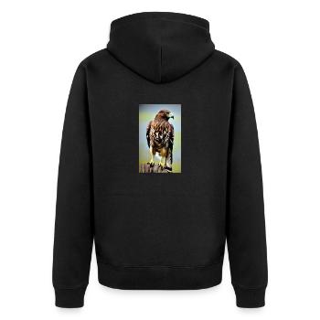 Aigle | Oiseaux | Liberté | Animaux - Veste à capuche bio Premium Unisexe - noir - Dos - Nico (187cm)